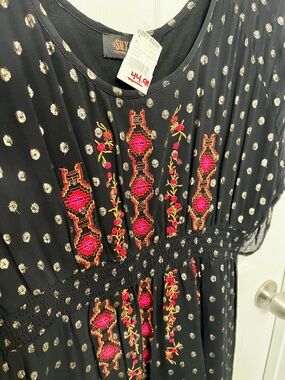 Shyanne Black Dress with Pink & Red Embroidery from Boot Barn